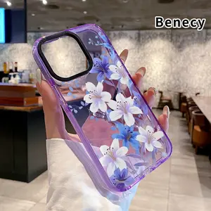 Case for iPhone 16 Pro Max 15 Plus 14 13 12 11 Blue Lily Whisper Non-Yellowing Shockproof Soft Silicone Transparent Cover