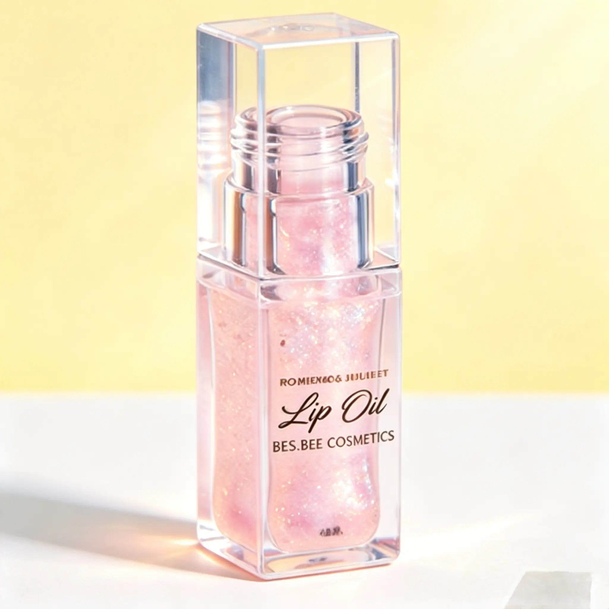 BossUp Tinted Glitter Lip Oil (6ML) – Hydrating, Plumping Lip Gloss with Cherry, Clear Fruit Extracts