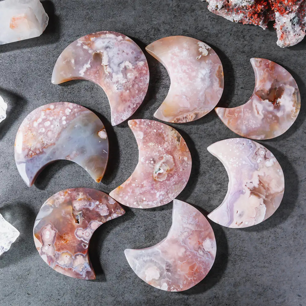 Natural Crystal Pink Amethyst Moon Collection