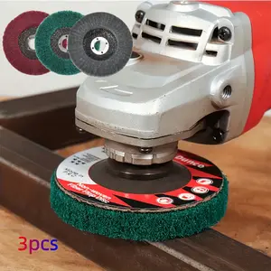 3pcs Heavy-Duty Nylon Fiber Sanding Discs 4-Inch (180/320/800 Grit) - Non- Grinding & Polishing Wheels with Non-Ferrous/Copper Suitable for Deburring, Rust Removal, Iron Grinding - Compatible with Power Tools & Polishers