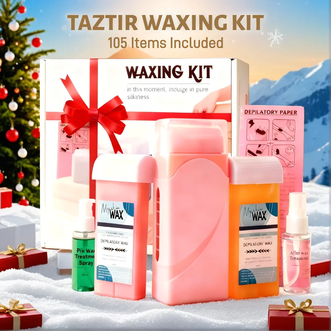Roll On Waxing Kit with Pink Heater for Smooth, Flawless Hair Removal - Complete At-Home Body Care Set for Women, for Legs, Face & Bikini