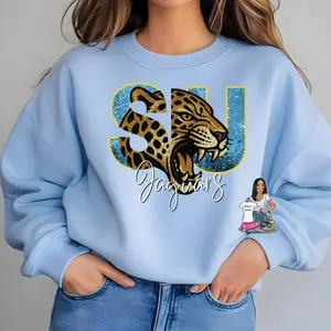 [SALE UP TO 50% + FREE SHIP] - SU Jaguars Sweatshirt, Jaguars shirt, Southern University shirt, Go jags, SU shirt, Faux sequin, SU Jags, Cozy Winter Sweatshirt