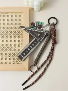 Teacher Keychain with Heart Pendant, Football Baseball Sports Charm, Ruler Shaped Hanging Decoration, Perfect Gift for Teachers, Keychain for Bags