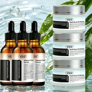 🔥🔥🔥VGO Vitamin C Face Serum,Glow Up Skincare Set Snail Mucin 92% Moisturizer Daily Face Gel Cream for All Skin Types, 50g Hydrate Nourishing Facil Serum，30ml/ 60ml Comfort Skincare Face Serum Hydrating Gentle Face Set