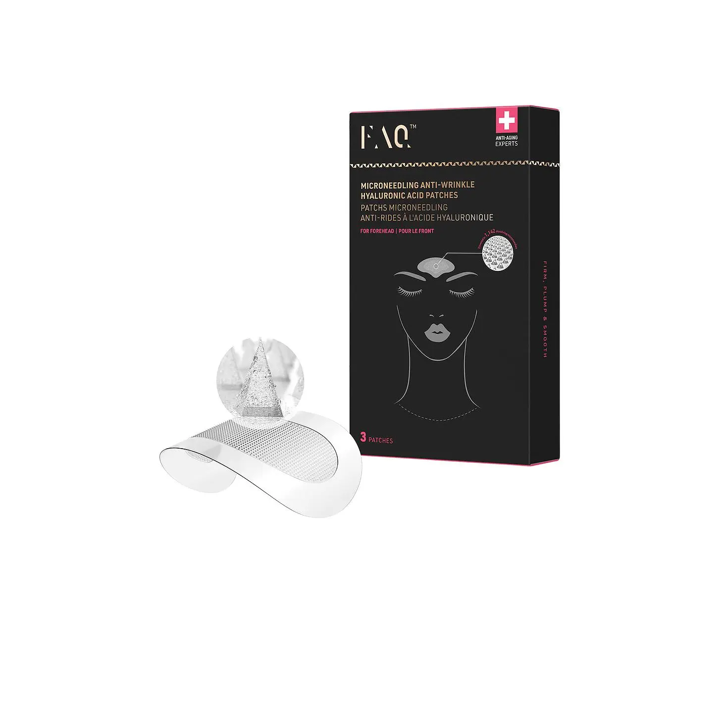FOREO FAQ Microneedling Anti-wrinkle Hyaluronic Acid Patches For Forehead 3 Pack