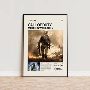 ROMULO Call Of Duty Modern Warfare 2 Poster, Video Game Poster, Minimalist Game Print, Gaming Room Poster, Gamer Gift