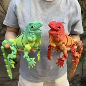 Large 3D printed toy lizard, with movable joints, available in various colors, suitable as a creative gift or children's toy, and for home desktop decoration