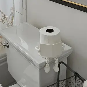 Wall Mount Toilet Paper Holder - 1 Size Practical Artistic Bathroom Roll Dispenser with Movable Joints, Non-Woven Material, Plastic Base, Suitable for Home and Office Restrooms, One Size