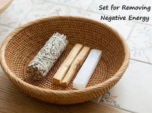 Energy Cleansing Kit – Sage, Selenite, and Peruvian Palo Santo, Purification and Harmony Ritual for Your Space, Meditation Bundle, Smudge Kit, White Sage, Palo Santo, Selenite Stick, Cleansing, Energy Clearing, Spiritual, Metaphysical Healing, Chakra