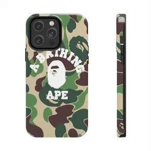 Bape A Bathing APE Phone Case, Army Camo Phone Case Cover , Durable AccessoriesSuitable for iPhone 17-11 Pro Max/Plus and  Samsung Galaxy S23-25