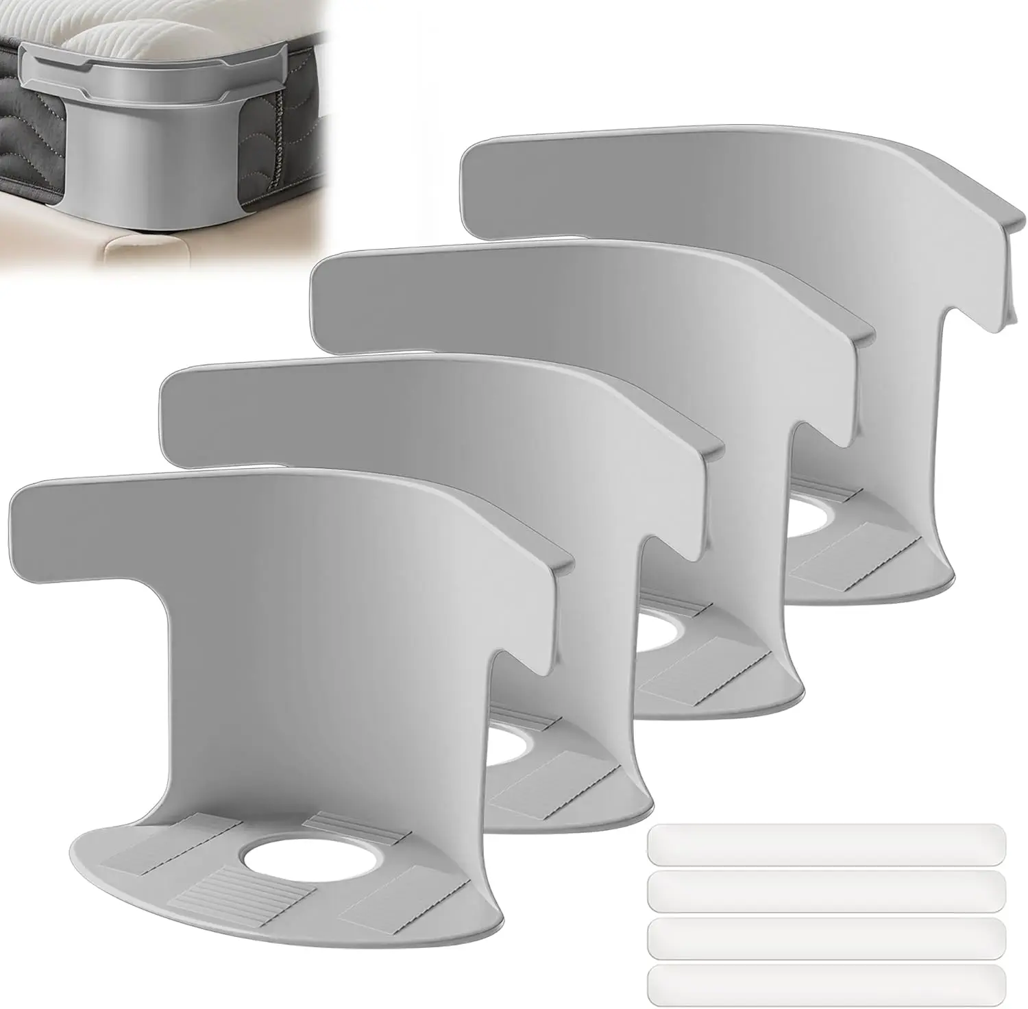 Lock Sheet Holders Set of 4 - Durable Bedding Accessories, Bedsheet Clip, Sheet Grippers Straps, 1-Time Easy Installation, Universal Fit for King/Queen/Twin Beds, Keeps Bedding Firm & Tight