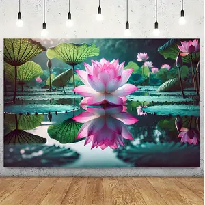 1-Piece Lotus Water Reflection Background Cloth, Home Decor & Photo Studio Prop - Ideal for Home Decoration, Photo Booth Use