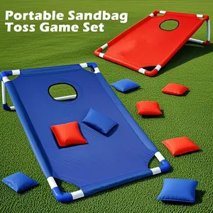 Portable Sandbag Toss Game Set with 6pcs Sandbags, Collapsible Cornhole Boards, Carry Bag for Yard & Outdoor Fun, Ideal for Families