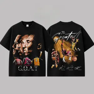 [ 🎉 100% Cotton] Retro The GOAT Basketball Graphic For Michael Jordan, Lebron James, Kobe Bryant, Basketball Streetwear Tee, Black Mamba, King James Fans Tee, Gift For Basketball Fan Graphic Tee