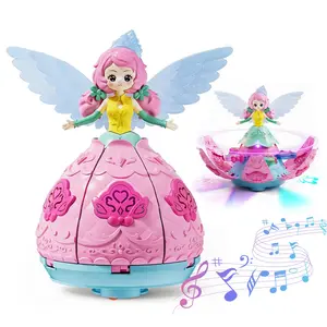Dreamy Dancing Princess Toy, Automatic Flower Rotation, Colorful Lights Music, Omnidirectional Obstacle Avoidance, Girl's Educational Toy