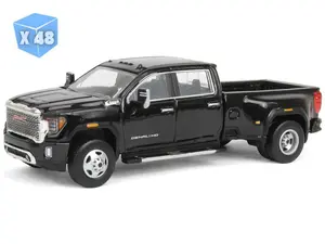 48 PACK 2022 GMC Sierra 3500 Denali Dually - EBONY TWILIGHT METALLIC (2nd Edition) Diecast 1:64 Scale Model - Karson Diecast Co. 51678A