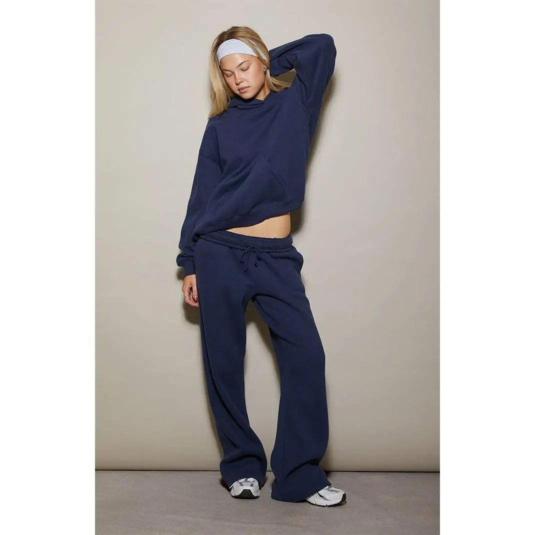 Pacsun Women's Navy Ultra Soft Fleece Core Washed Baggy Sweatpants