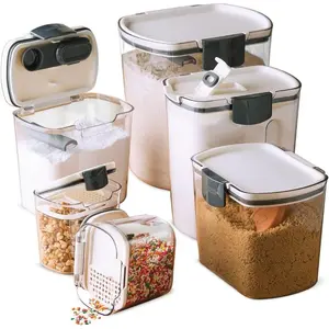 ProKeeper Baker's Airtight Kitchen Storage Canister Container Set for Flour, Sugar & , Keeps Ingredients , with Accessories (Multicolor, 6- )