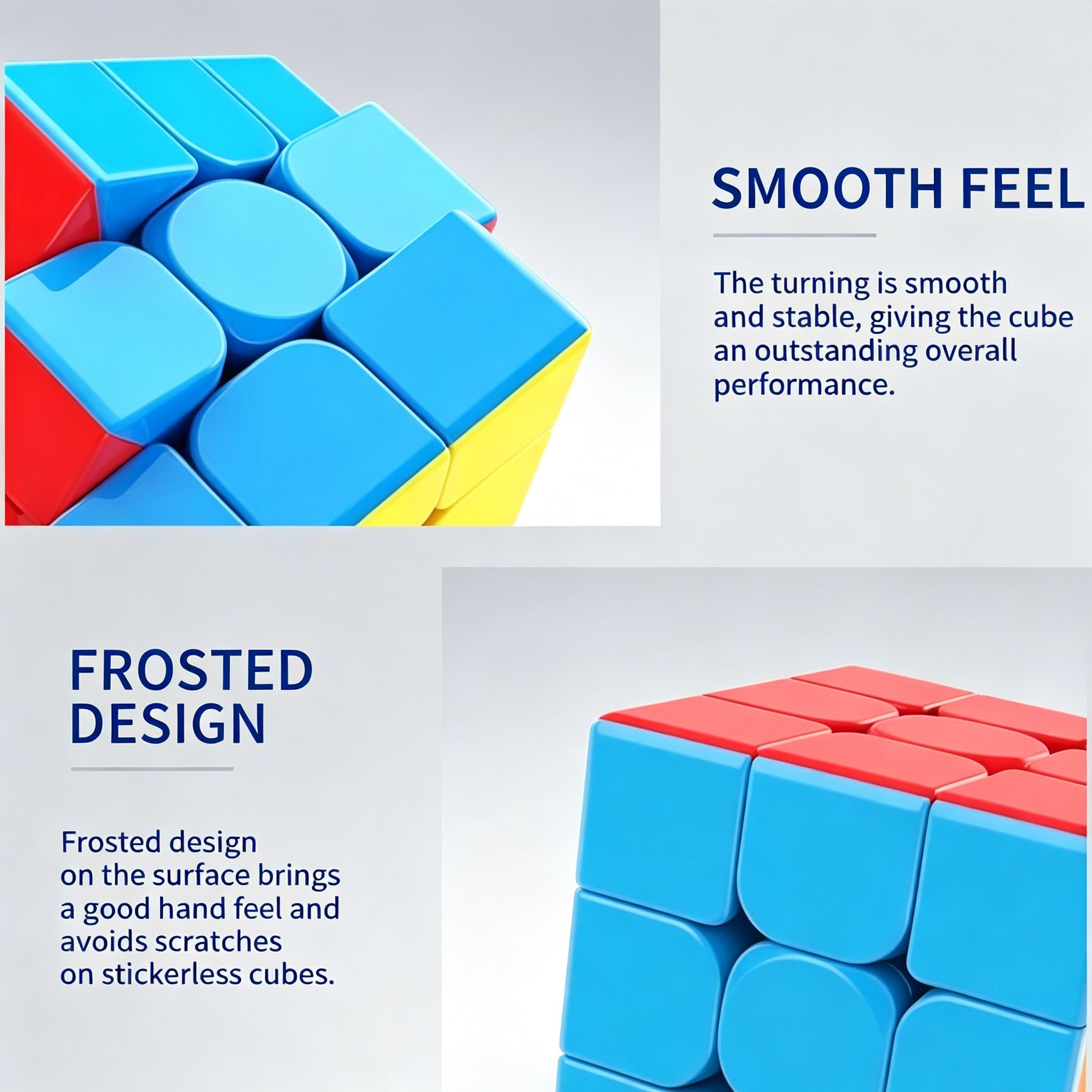 Moyu Meilong 3C Speed Cube 3x3x3 Stickerless Magic Cube Fast Smooth Turning Vivid Colour 3D Puzzle Brain Toy Travel Games Quicker Than Original