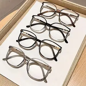 4PCS New Women's Fashion Retro Square Sparkling Pink HD Reading Presbyopia Mirror, High Quality Eyewear, Reading Eyeglasses - Simple PC Material,+1.0 to+4.0 Degrees, Lightweight and Durable, Suitable for Daily Computer Office Reading Books, Glasses