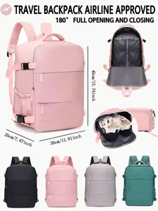 Simple style solid color series fashionable and practical texture backpack, high-quality backpack, large capacity design, multiple zippered pockets, reasonable separation, suitable for school, commuting, shopping