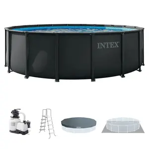 INTEX Ultra XTR 18ft x 52in Round Frame Above Ground Swimming Pool Set with Pump