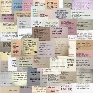 Retro Typewriter Style Motivational Quotes Sticker, 60pcs/set Inspirational Vintage Journaling Sticker, Famous Words Scrapbook Sticker for Planner Bullet Journal Laptops Stickers Kit