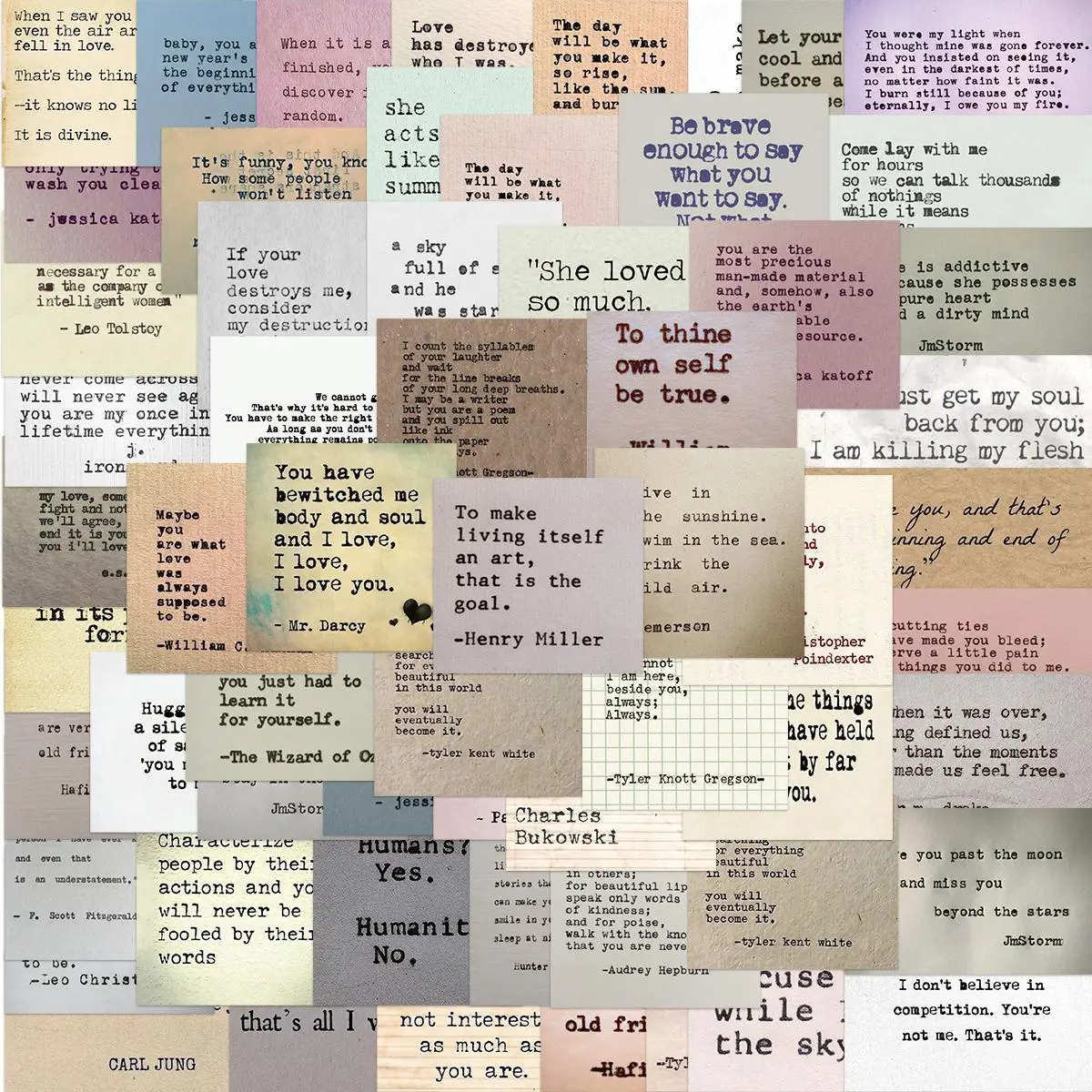 Retro Typewriter Style Motivational Quotes Sticker, 60pcs/set Inspirational Vintage Journaling Sticker, Famous Words Scrapbook Sticker for Planner Bul