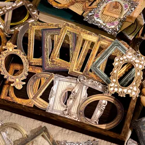 Vintage Frame Scrapbook Decorative Paper Pack, Random Color Material Sheets, Non-Stick Art Collection Series, Scrapbook Materials