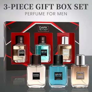 3-Piece Set Men's Eau De Toilette Fragrance Spray Gift Box, Long Lasting,Travel Size Perfume, 3 Different Scents, Perfect For Holiday Gifts, Dating, Daily Life, Parties, 1 fl oz/bottle