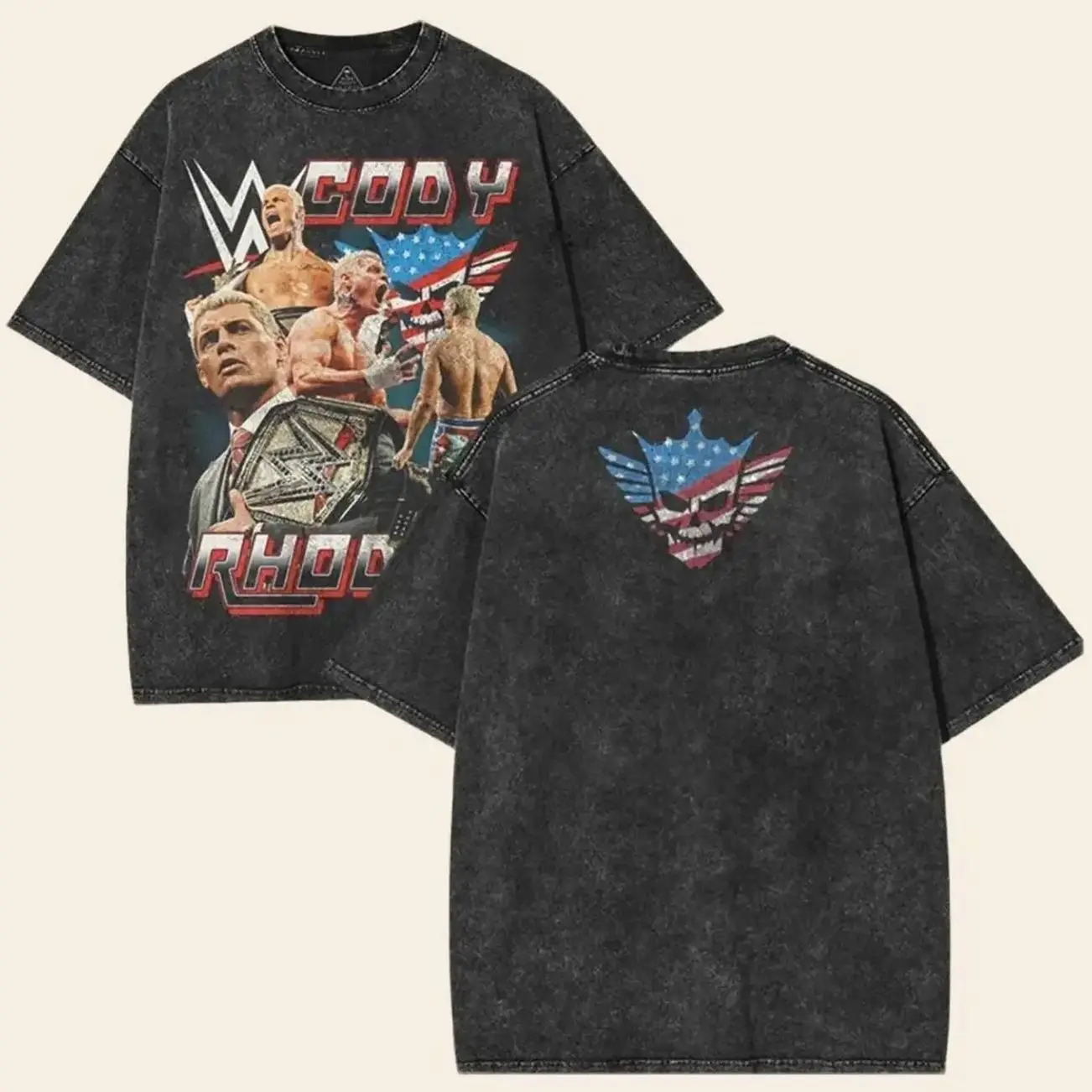 Vintage Style Cody Rhodes Wash Tee, Wrestler Shirt, WWE Shirt, Graphic Top , Unisex T-Shirt, Men Gifts For Him Top Menswear Prints Seamless Apparel Classic oversized cotton fan casual wrestling shirt wwe fan U42