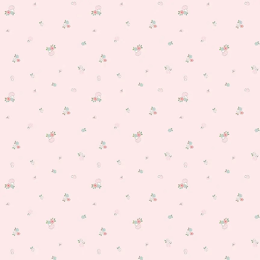 Fabric Riley Blake Pink Mushrooms Whimsical Woodland by the Quarter Yard C17644-PINK