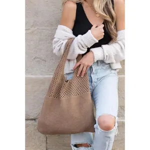 Aili's Corner Soft Knit Hobo Bag