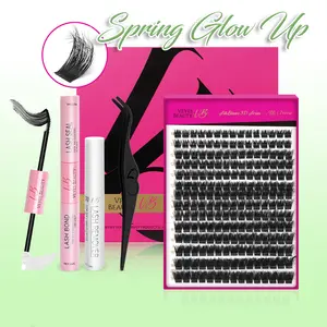 VEYESBEAUTY VB-Xtreme Cluster Lashes 3D DIY Mixed Length Individual Eyelashes Soft Durable Matte Black Fluffy for Makeup Cosmetic Eyelashes Extensions