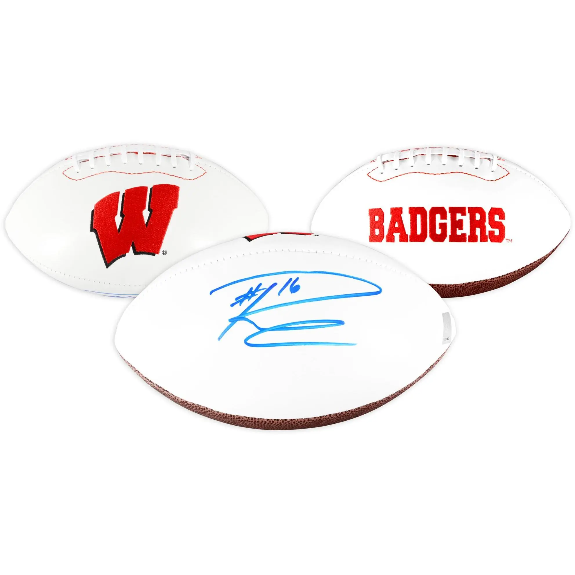 Russell Wilson Wisconsin Badgers Autographed White Panel Football - Fanatics Authentic Certified