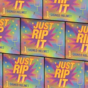 (1) Just Rip It signed helmet (1) 2025 panini score-a-treat