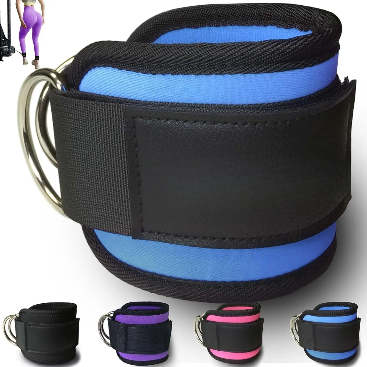 Ankle Strap(Pair) for  Machine, Ankle Cuff for Kickbacks,  Extensions, Lower  Exercises, Glute Workouts, Booty  Abductors Exercise, for  & Gym