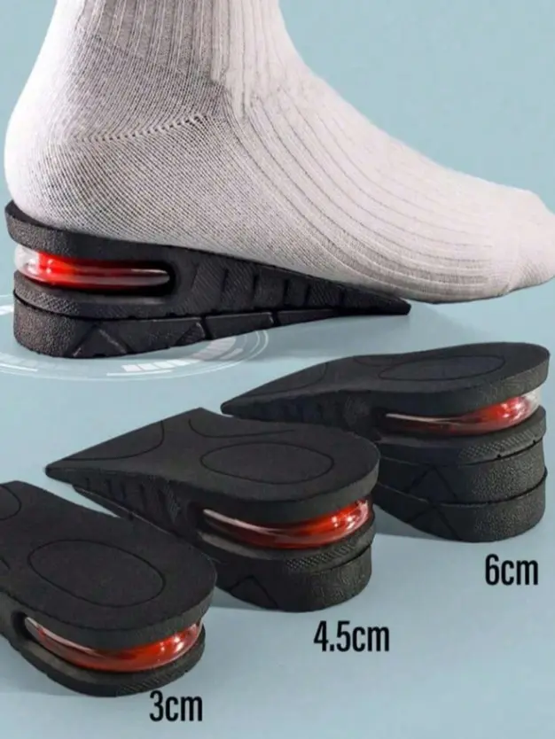 1 Pair Removable Invisible Shock Absorbing Deodorizing Breathable Comfortable Air Cushion Insole With Height Increase
