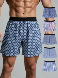 Men's Loose Striped Plaid Arrows Pants, Lightweight Breathable Elastic Waistband, High Stretch Comfortable Casual Shorts, Breathable Fitness Shorts, Summer Sports Shorts, Breathable Stretchy Shorts