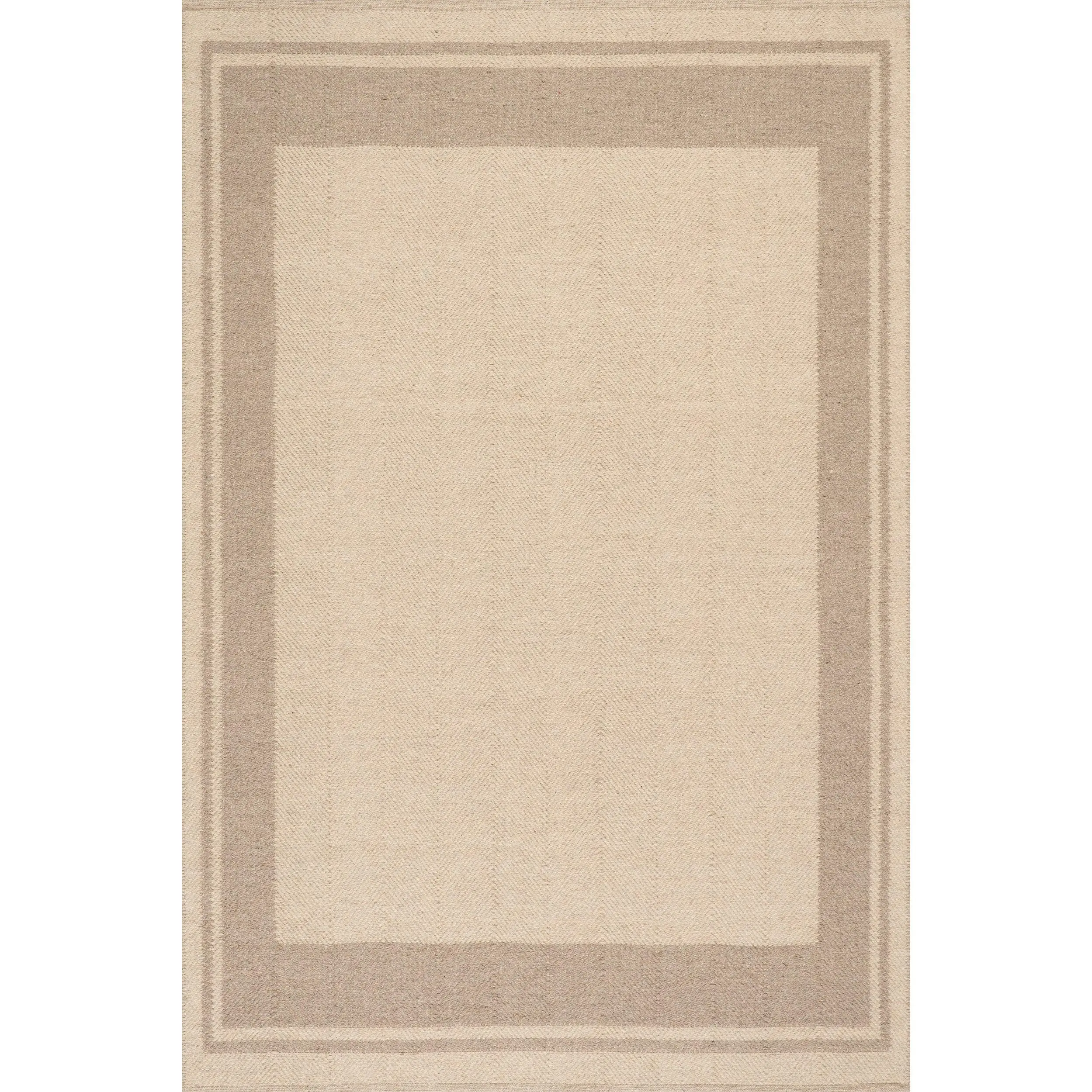 Nate Berkus Canon Bordered Wool Low-Pile Flatweave Rectangle Area Rug - Modern Contemporary Decorative Home Decor Rug for Living Room, Entryway, Entryway Rug