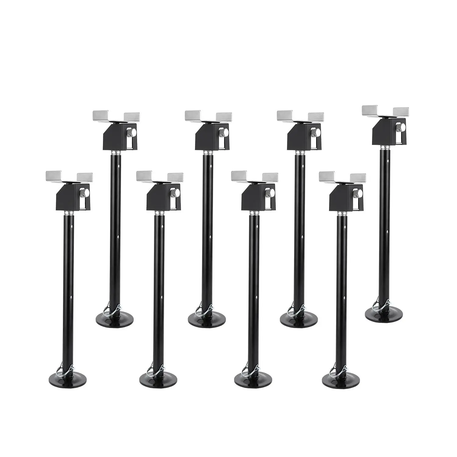 8 Pack RV Slide Out Support Jacks - Heavy-Duty Steel Construction, Supports Up to 40,000 LBS, Travel Trailer Stabilizer Jacks Adjustable Height from 20 in to 49 in, Black Camper Support Jack (8)