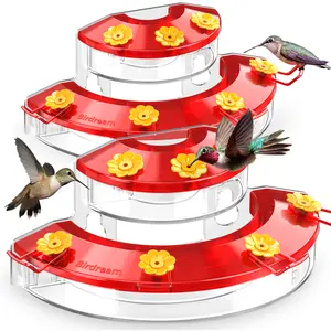 Birdream Window Hummingbird Feeders for Outdoors, with Strong Suction Cups & 7 Feeding Ports, Easy to Use and Maintain, Gift for Bird Lover, Plastic Bird Feeder, 2 Pack, 10oz Per Pack,Mother's Day gift
