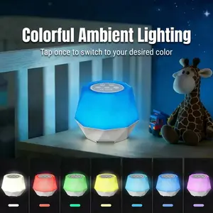 Sleep Aid Device with RGBW Night Light, Illuminated Night Light, Noise Machine, 32 Sound Types, 10 Colored Lights, Rechargeable, Portable, for Infants, Children, Adults