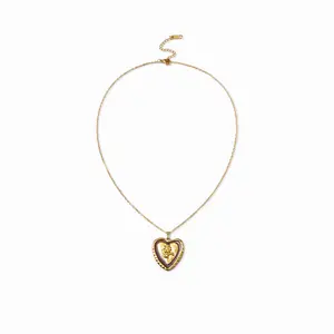 Cider ROSE DECOR HEART PENDANT NECKLACES
