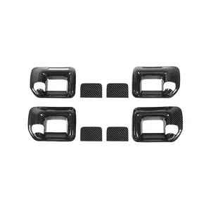 Carbon Fiber Style Inner Door Handle Bowl Frame Trim for 2014-2018 Chevy Silverado 1500 & GMC Sierra 1500 Car Accessories