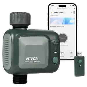 VEVOR WiFi Sprinkler Timer, 2 Outlets, Smart Hose Faucet Water Timer with Brass Inlet, APP Control via 2.4Ghz WiFi or Bluetooth, Voice Control with Alexa and Google Assistant, IPX6 for Yard WateringVEVOR Super Brand Day