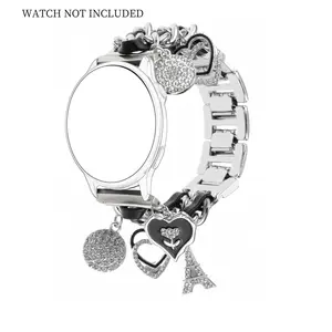 Fashion Wristband for Garmin Active 6 Vivoactive 6/Vivoactive 5/Vivoactive 3/Venu Sq 2/Venu Sq/Forerunner 165, Universal Replacement Heart Accessory with Strap with Unique Pendant, Wearable