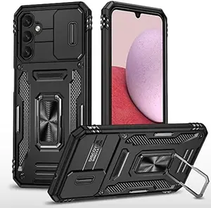 Phone Cases for Galaxy A14 5G Phone Case, Samsung Galaxy A14 5G Case with Camera Protective Cover and Ring Kickstand, Military Shock-Absorbing Double-Layer Phone Cover for Samsung A14 5G (Black)