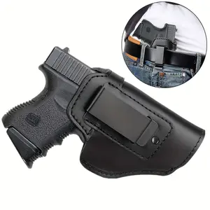 Left-handed Black Concealed IWB Pistol Holster - Fits 2.25-inch Belt, Traditional Style, Right-hand Draw, Belt Inside Design, Pistol Holster| Stylish Black Holster| Stitched Exterior leather