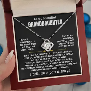 To My Dearest Granddaughter Gift Set, Inspiring Necklace from Grandpa, Exquisite Jewelry for Life’s Celebrations, Birthday & Holiday Gifts with LED Box & Message Card